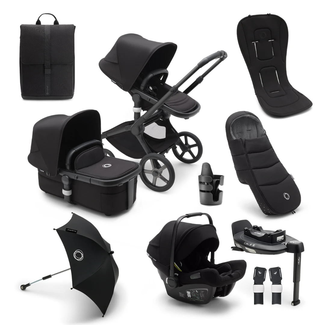 Bugaboo Fox 5 Ultimate Turtle Air 360 Travel System - Black/Midnight Black 1 Bugaboo Fox 5 Ultimate Turtle Air 360 Travel System - Black/Midnight Black