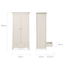CuddleCo Clara 2 Door Double Wardrobe | Cashmere & Ash -Baby Products Store pimuxrztuvi
