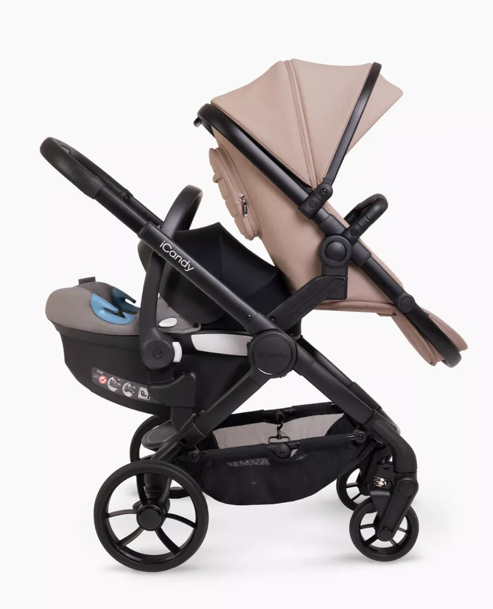 ICandy Peach 7 Double Pushchair - Cookie | Black Chassis 3 ICandy Peach 7 Double Pushchair - Cookie | Black Chassis - Image 3