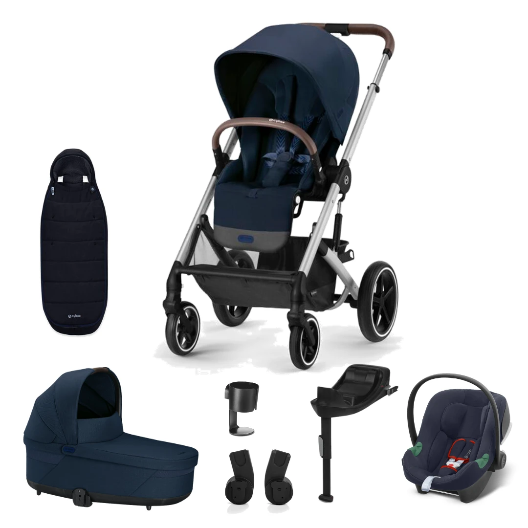 Cybex Balios Comfort Bundle With Aton B2 Car Seat - Ocean Blue/Silver (2023) 1 Cybex Balios Comfort Bundle With Aton B2 Car Seat - Ocean Blue/Silver (2023)