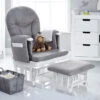 Obaby Reclining Glider Chair And Stool - White And Grey