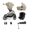 Silver Cross Reef Pushchair, First Bed Folding Carrycot & Dream I-Size Travel Pack - Stone