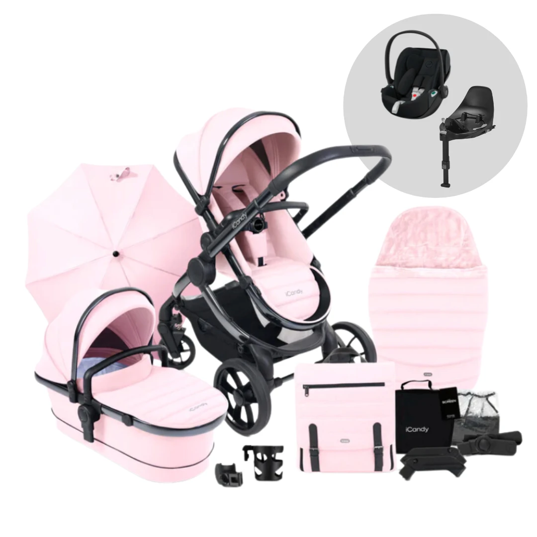 ICandy Peach 7 Pushchair & Cybex Cloud T Travel System | Blush On Phantom 1 ICandy Peach 7 Pushchair & Cybex Cloud T Travel System | Blush On Phantom
