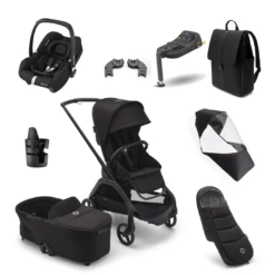 Bugaboo Dragonfly Ultimate Bundle With Maxi-Cosi Cabriofix I-Size Car Seat -Black With Midnight Black