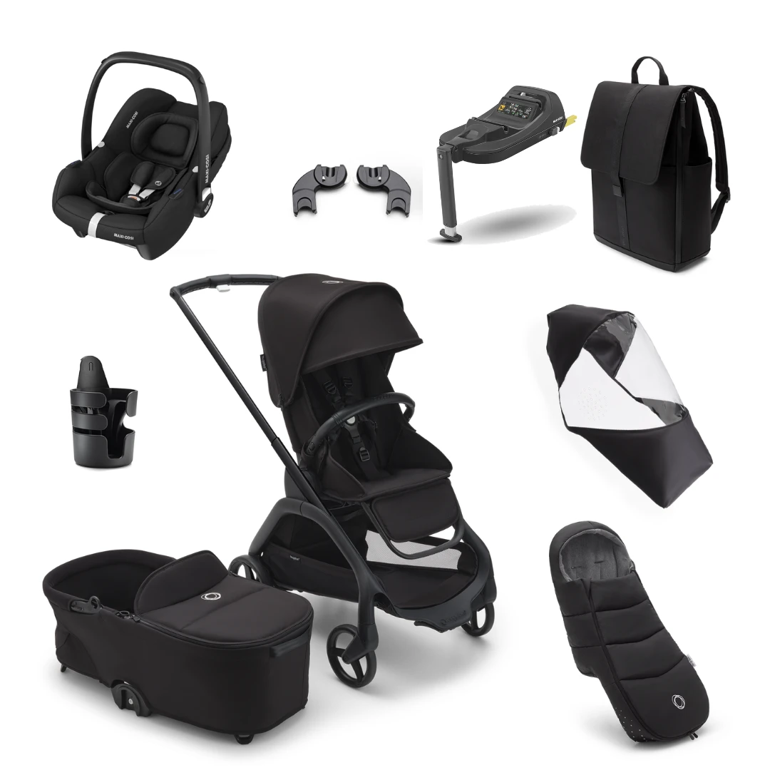 Bugaboo Dragonfly Ultimate Bundle With Maxi-Cosi Cabriofix I-Size Car Seat -Black With Midnight Black 1 Bugaboo Dragonfly Ultimate Bundle With Maxi-Cosi Cabriofix I-Size Car Seat -Black With Midnight Black