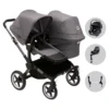 Bugaboo Donkey 5 Duo Pushchair & Maxi-Cosi Pebble 360 Travel System - Graphite/Grey Melange