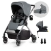 Silver Cross Dune Pushchair, Compact Carrycot & Dream I-Size Travel Pack - Glacier Grey