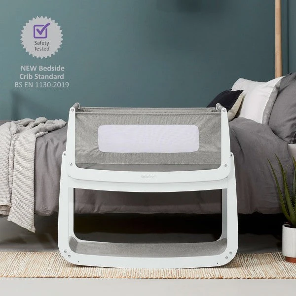SnuzPod4 Bedside Crib Starter Bundles - Dusk Grey (White Sheets) 4 SnuzPod4 Bedside Crib Starter Bundles - Dusk Grey (White Sheets) - Image 4