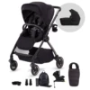 Silver Cross Dune Pushchair, First Bed Carrycot, Dream I-Size Ultimate Pack - Space Black
