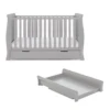 Obaby Stamford Classic Cot Bed & Cot Top Changer - Warm Grey