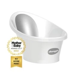 Shnuggle® Shnuggle Baby Bath With Foam Back Rest- White/Grey