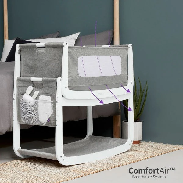 SnuzPod4 Bedside Crib Starter Bundles - Dusk Grey (White Sheets) 5 SnuzPod4 Bedside Crib Starter Bundles - Dusk Grey (White Sheets) - Image 5