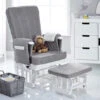 Obaby Deluxe Reclining Glider Chair And Stool - White And Grey