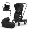 Cybex Priam Pushchair & Cloud T Travel System | Sepia Black & Rose Gold