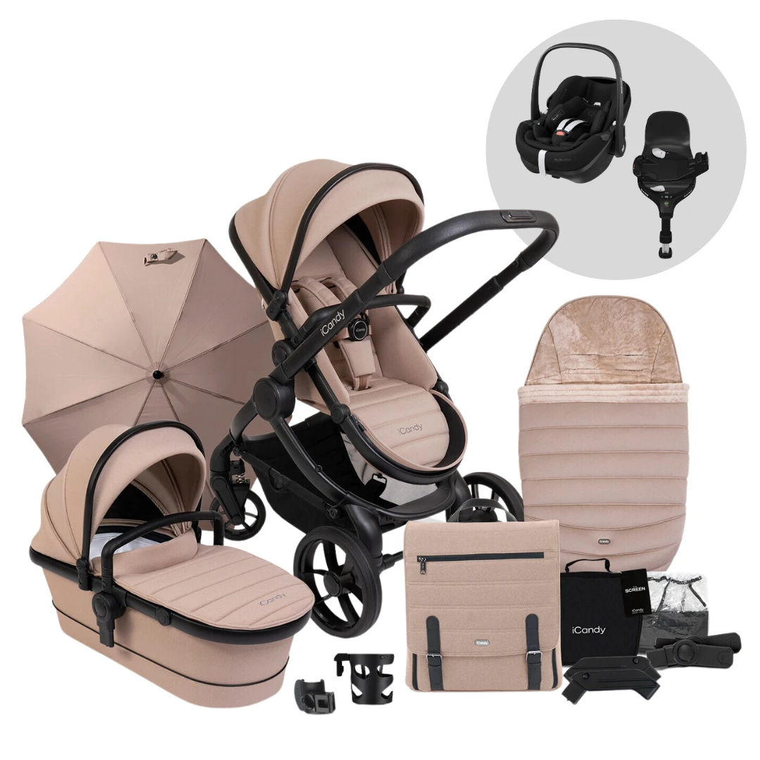 ICandy Peach 7 Pushchair & Maxi Cosi Pebble 360 PRO Travel System Bundle | Cookie On Black 1 ICandy Peach 7 Pushchair & Maxi Cosi Pebble 360 PRO Travel System Bundle | Cookie On Black