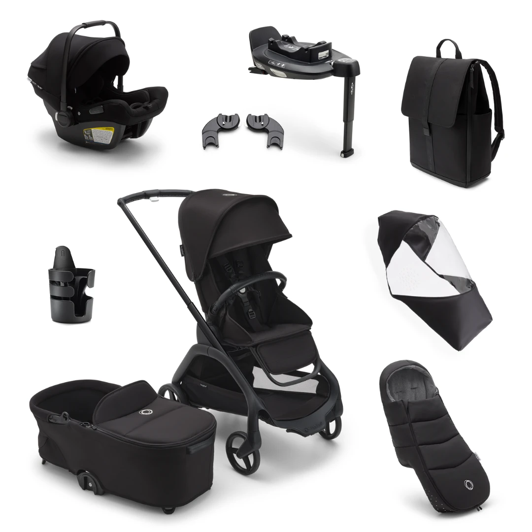 Bugaboo Dragonfly Ultimate Bundle With Turtle 360 Car Seat -Black With Midnight Black 1 Bugaboo Dragonfly Ultimate Bundle With Turtle 360 Car Seat -Black With Midnight Black