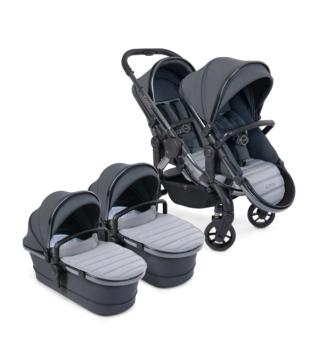ICandy Peach 7 Twin Pushchair - Truffle | Phantom 1 ICandy Peach 7 Twin Pushchair - Truffle | Phantom