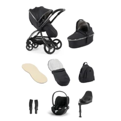 Egg 3 Stroller Luxury Travel System With Cybex Cloud T Car Seat | Carbonite