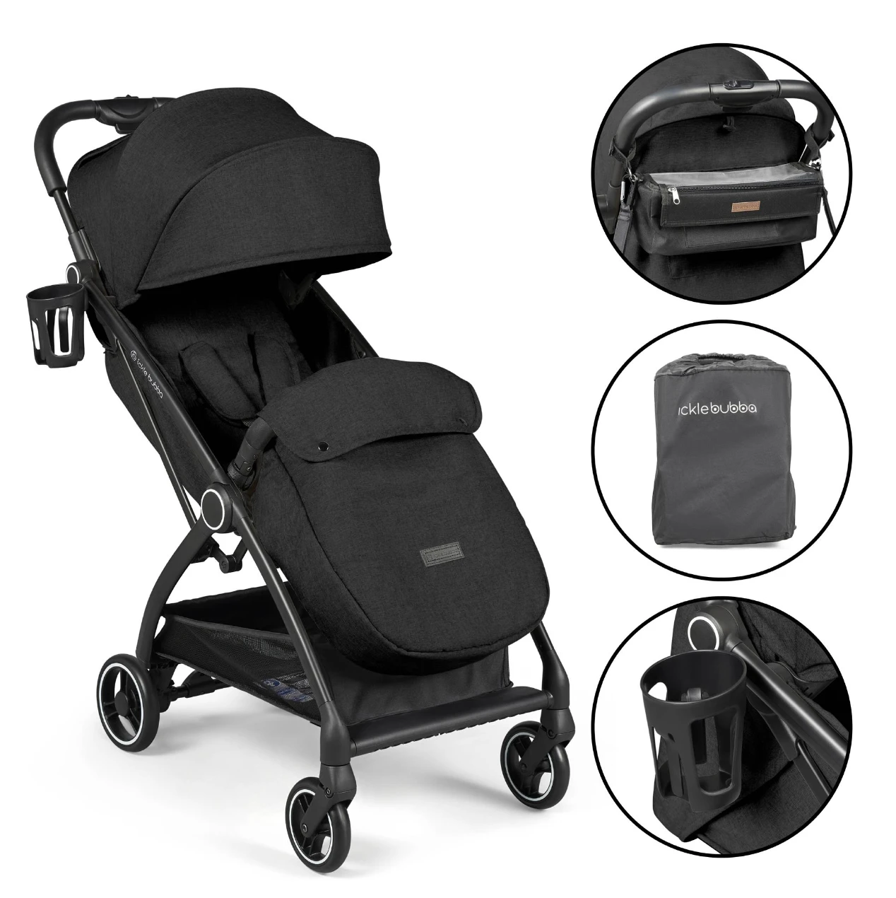 Ickle Bubba Aries Prime Autofold Stroller | Black 1 Ickle Bubba Aries Prime Autofold Stroller | Black