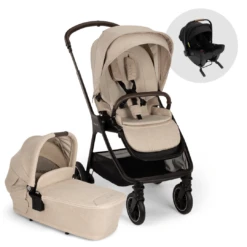 Nuna TRIV NEXT Stroller, Carrycot & Pipa URBN Car Seat Bundle | Biscotti