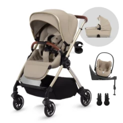 Silver Cross Dune Pushchair & Cybex Cloud T Travel Pack - Stone