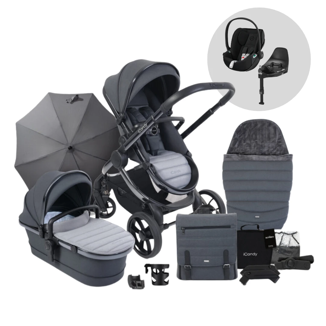 ICandy Peach 7 Pushchair & Cybex Cloud T Travel System Bundle - Truffle | Phantom 1 ICandy Peach 7 Pushchair & Cybex Cloud T Travel System Bundle - Truffle | Phantom
